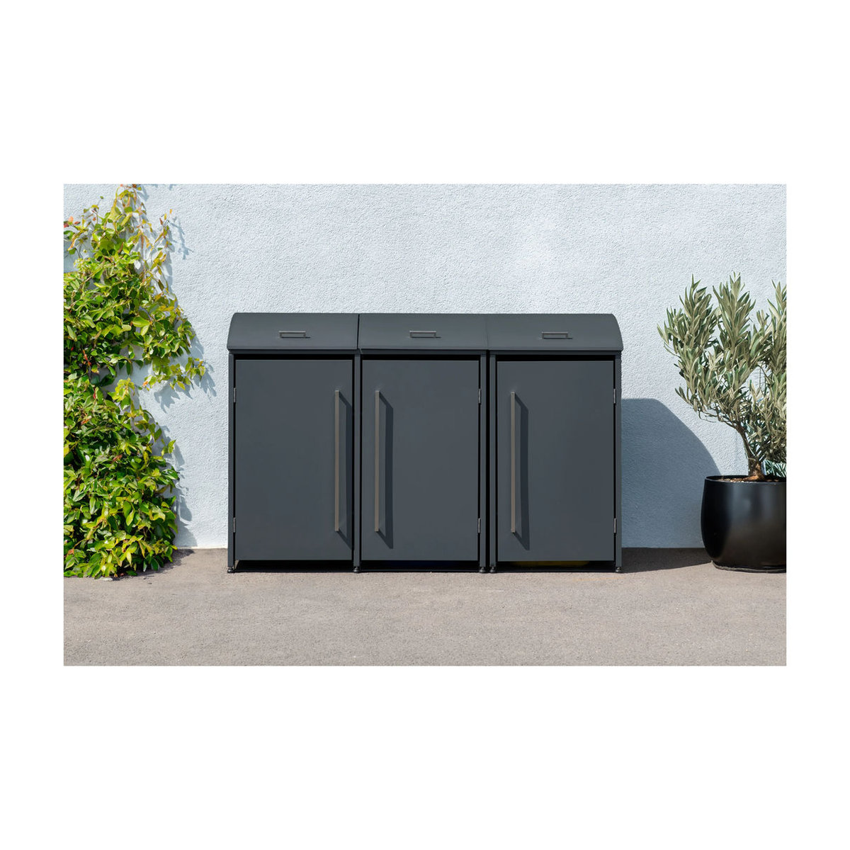 Westmann Mülltonnenbox Moderna 3 für 3x 240 L, Anthrazit, B/H/T: 211 x 135 x 83 cm - Bild 1