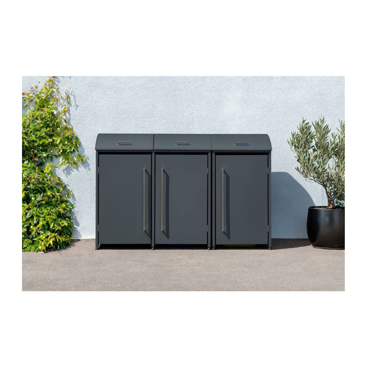 Westmann Mülltonnenbox Moderna 3 für 3x 240 L, Anthrazit, B/H/T: 211 x 135 x 83 cm - Bild 4