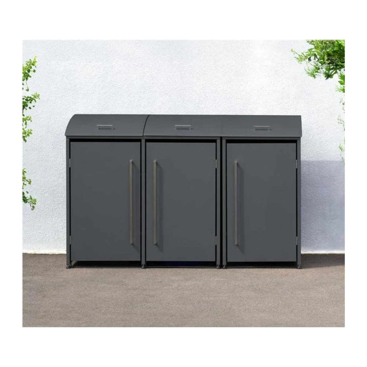 Westmann Mülltonnenbox Moderna 3 für 3x 240 L, Anthrazit, B/H/T: 211 x 135 x 83 cm - Bild 6