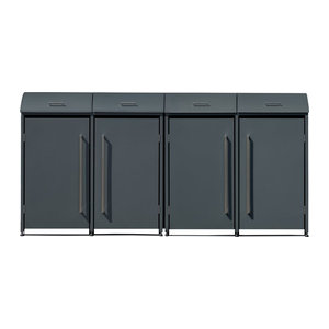 Westmann Mülltonnenbox Moderna 4 für 4 x 240 L Mülltonnen, Anthrazit, B/H/T: 278 x 135 x 83 cm