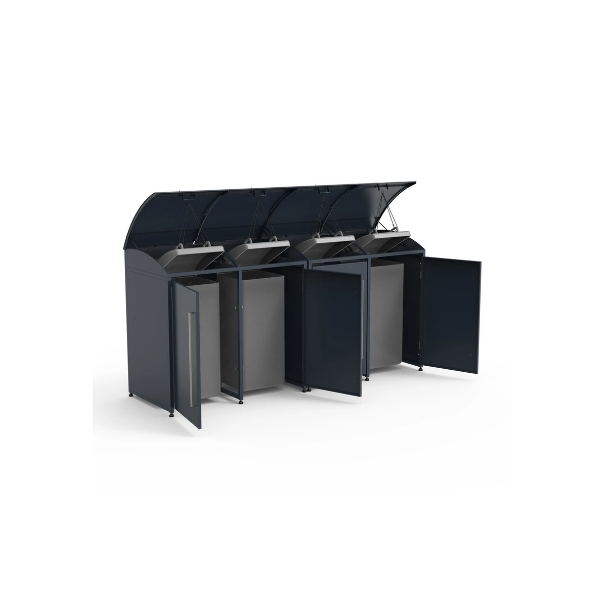 Westmann Mülltonnenbox Moderna 4 für 4 x 240 L Mülltonnen, Anthrazit, B/H/T: 278 x 135 x 83 cm - Bild 3