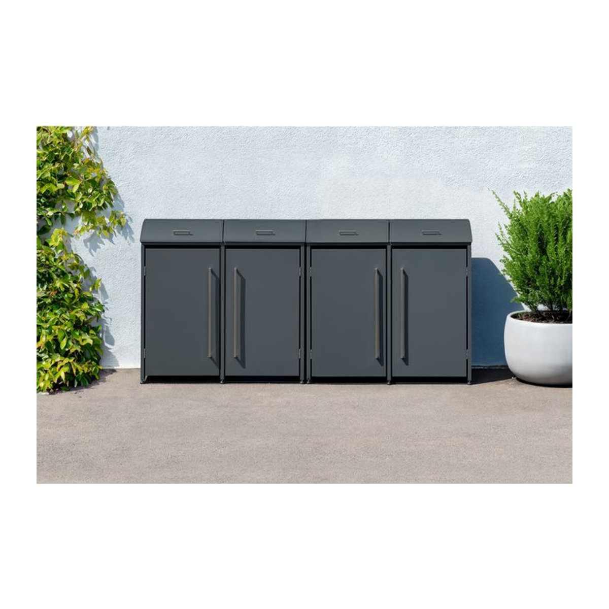 Westmann Mülltonnenbox Moderna 4 für 4 x 240 L Mülltonnen, Anthrazit, B/H/T: 278 x 135 x 83 cm - Bild 4