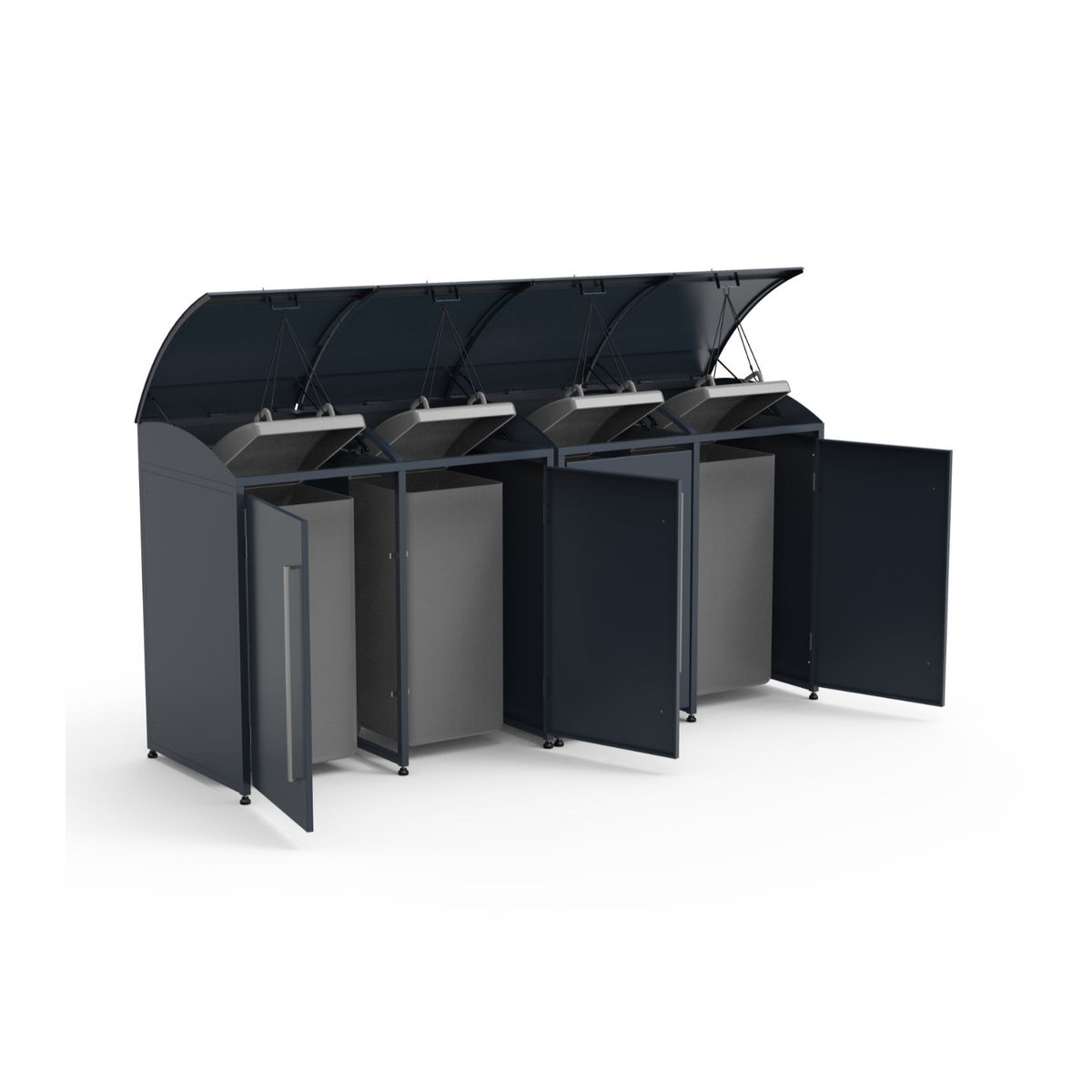 Westmann Mülltonnenbox Moderna 4 für 4 x 240 L Mülltonnen, Anthrazit, B/H/T: 278 x 135 x 83 cm - Bild 6