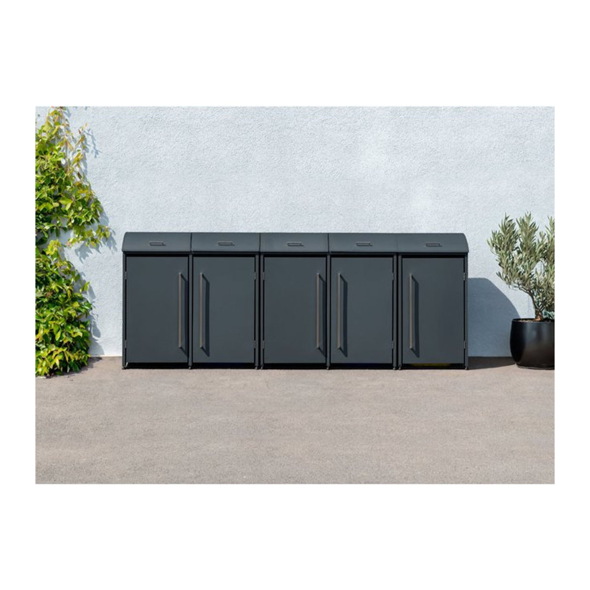 Westmann Mülltonnenbox Moderna 5 für 5 x 240 L Mülltonnen, Anthrazit, B/H/T: 350 x 135 x 83 cm - Bild 1