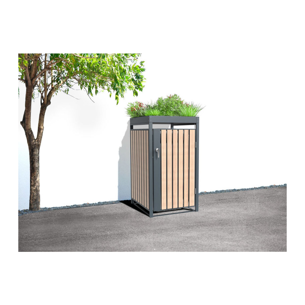 Westmann Mülltonnenbox Planta für 1x 240 L Mülltonne in Holzoptik, B/H/T: 68 x 124,5 x 84 cm - Bild 1
