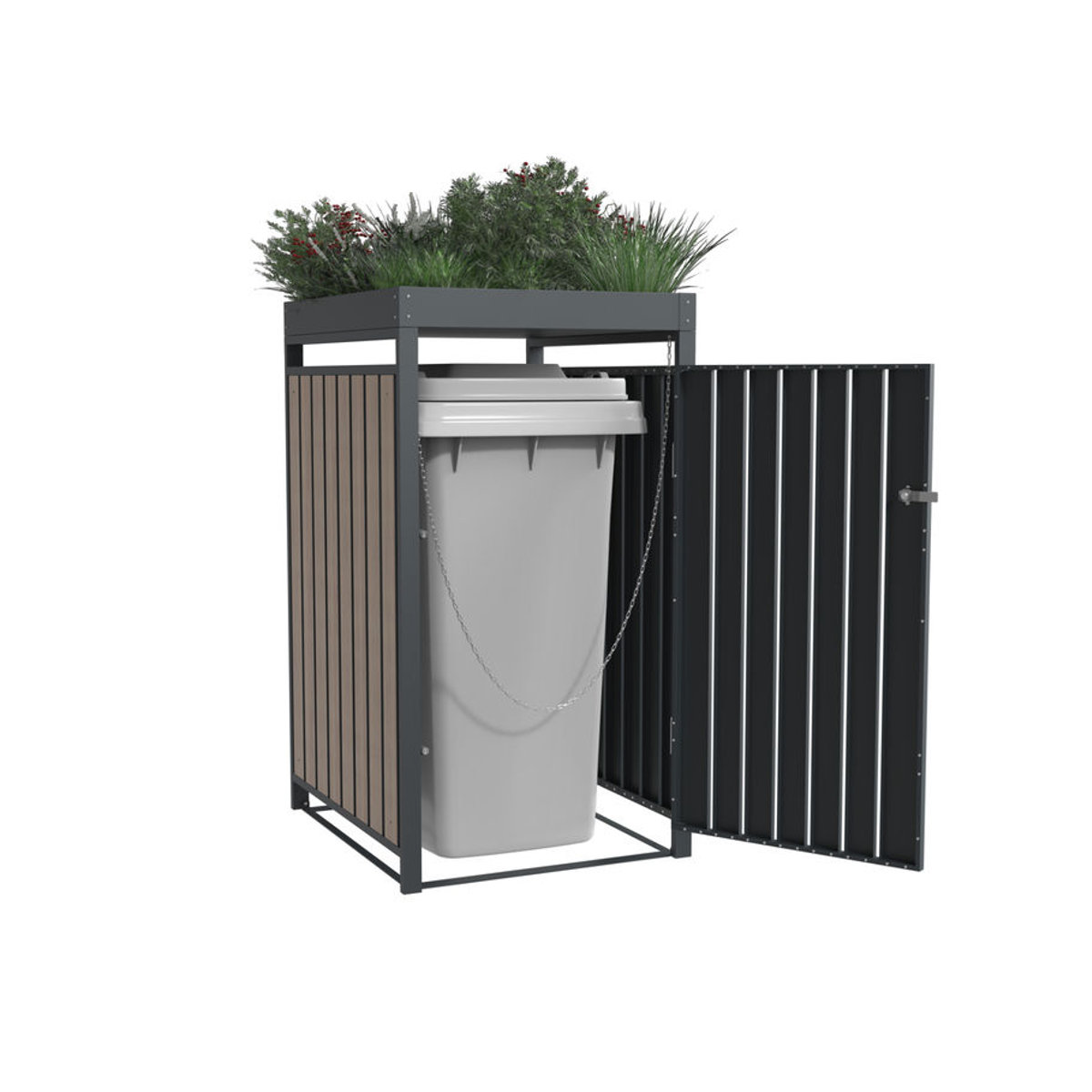 Westmann Mülltonnenbox Planta für 1x 240 L Mülltonne in Holzoptik, B/H/T: 68 x 124,5 x 84 cm - Bild 3