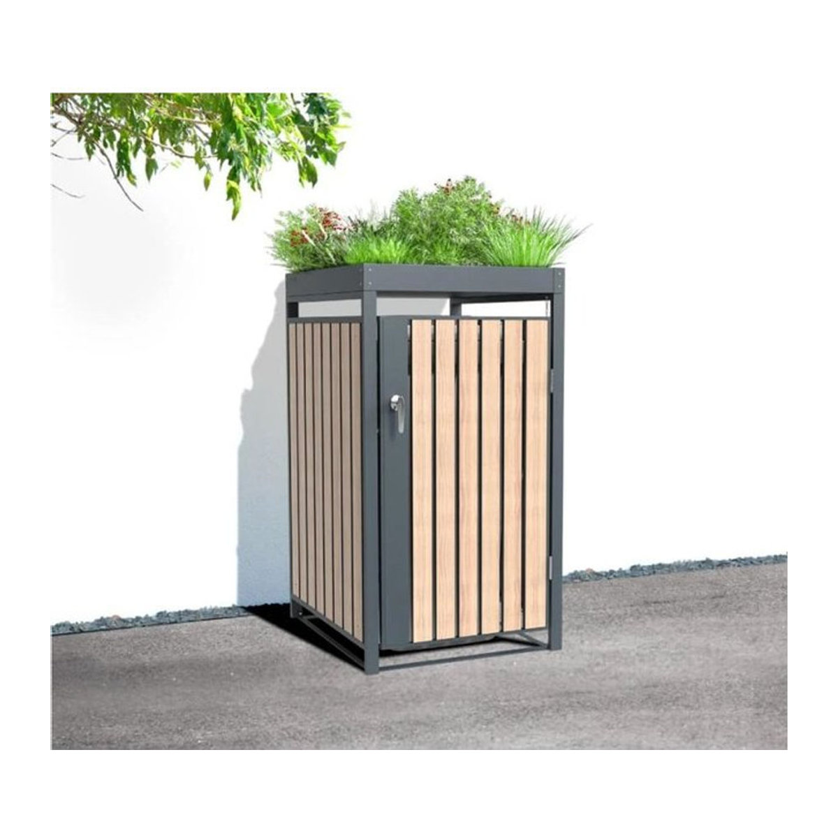 Westmann Mülltonnenbox Planta für 1x 240 L Mülltonne in Holzoptik, B/H/T: 68 x 124,5 x 84 cm - Bild 7