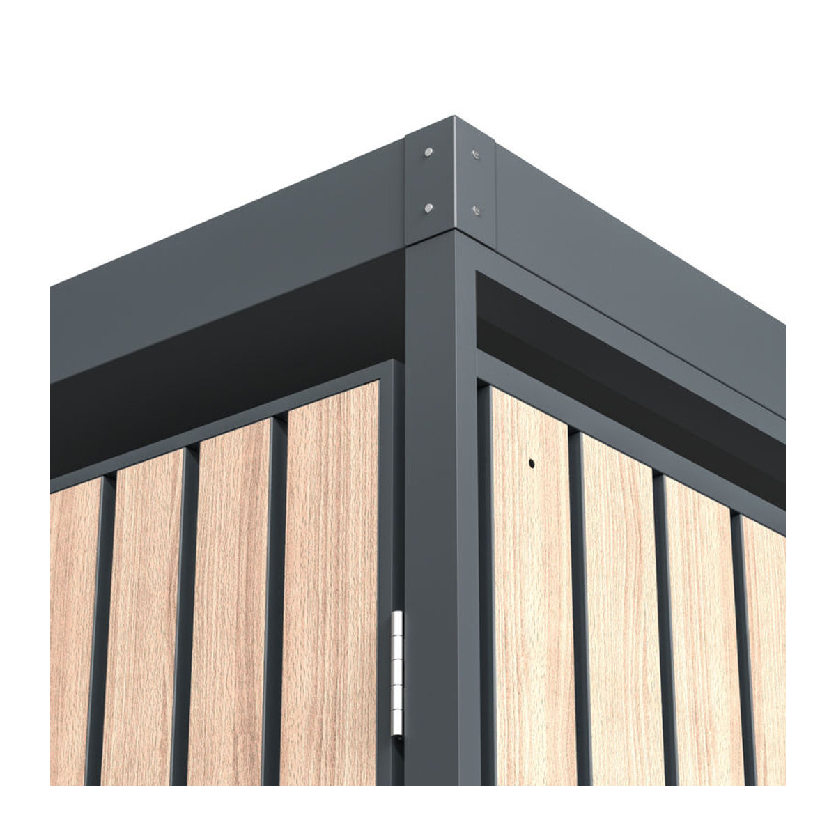Westmann Mülltonnenbox Planta für 4 Mülltonnen à 240 L in Holzoptik Braun, B/H/L: 264 x 124 x 84 cm - Bild 2