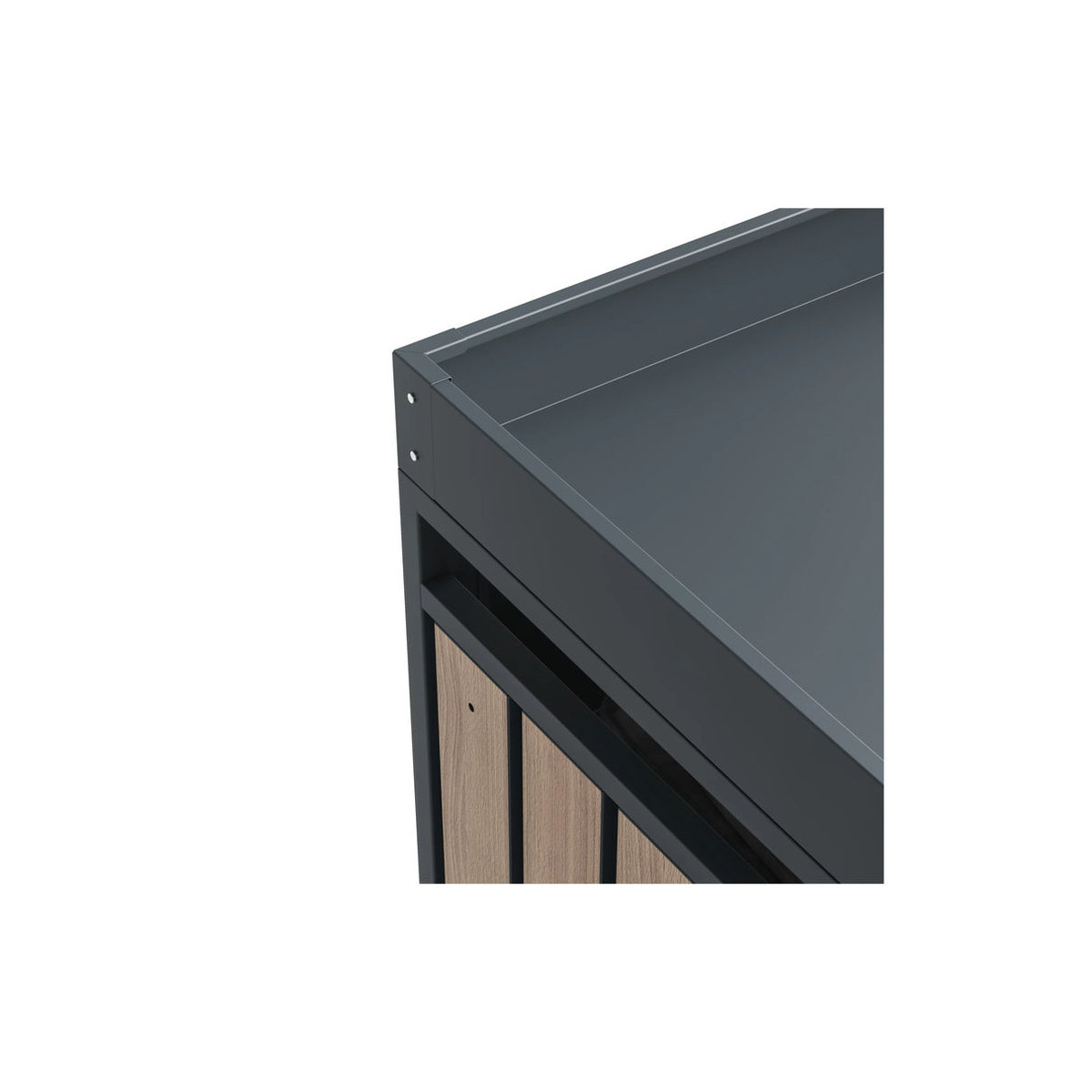 Westmann Mülltonnenbox Planta in Holzoptik für 3 x 240 L Mülltonnen, B/H/T: 200 x 124,5 x 84 cm, Grau - Bild 1