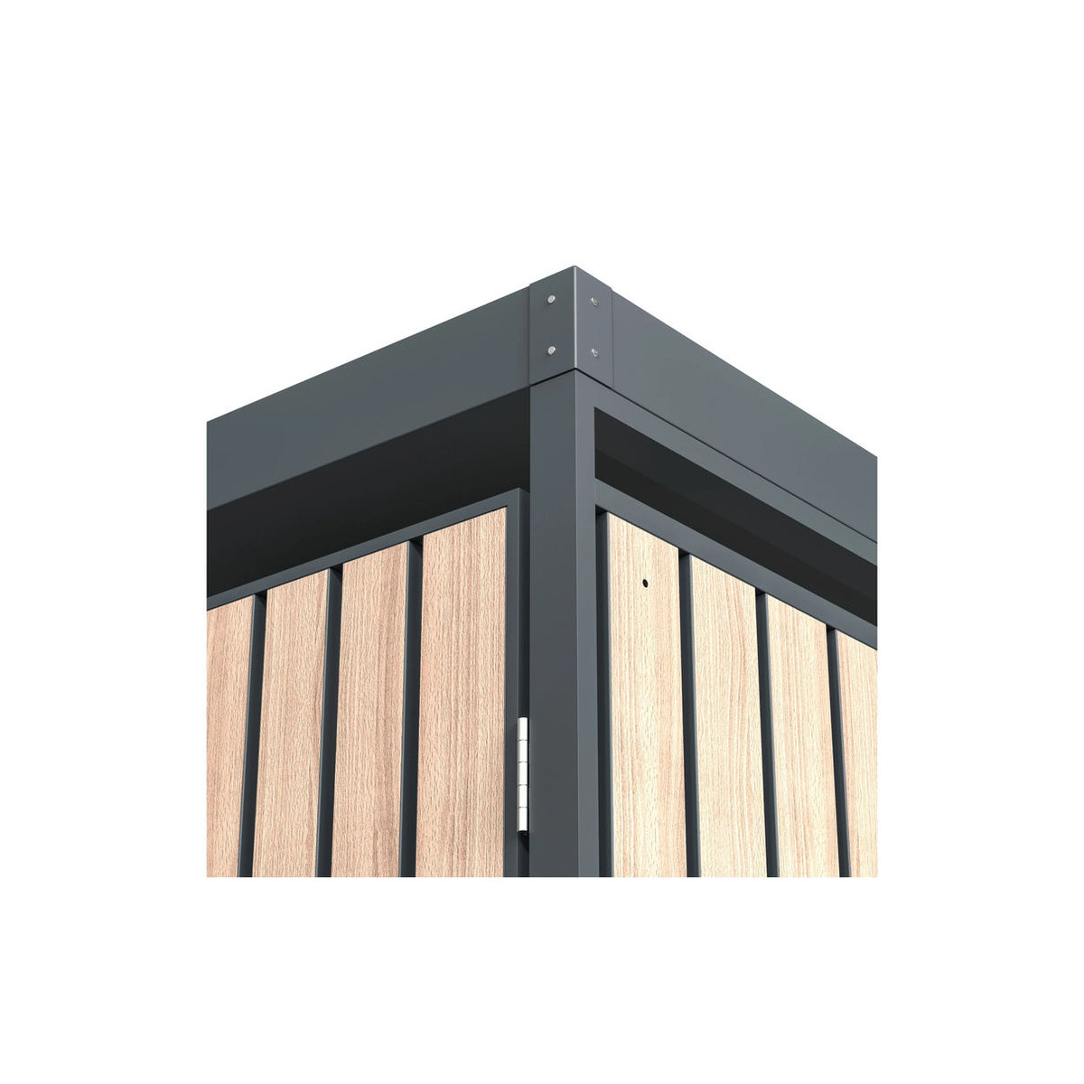 Westmann Mülltonnenbox Planta in Holzoptik für 3 x 240 L Mülltonnen, B/H/T: 200 x 124,5 x 84 cm, Grau - Bild 2
