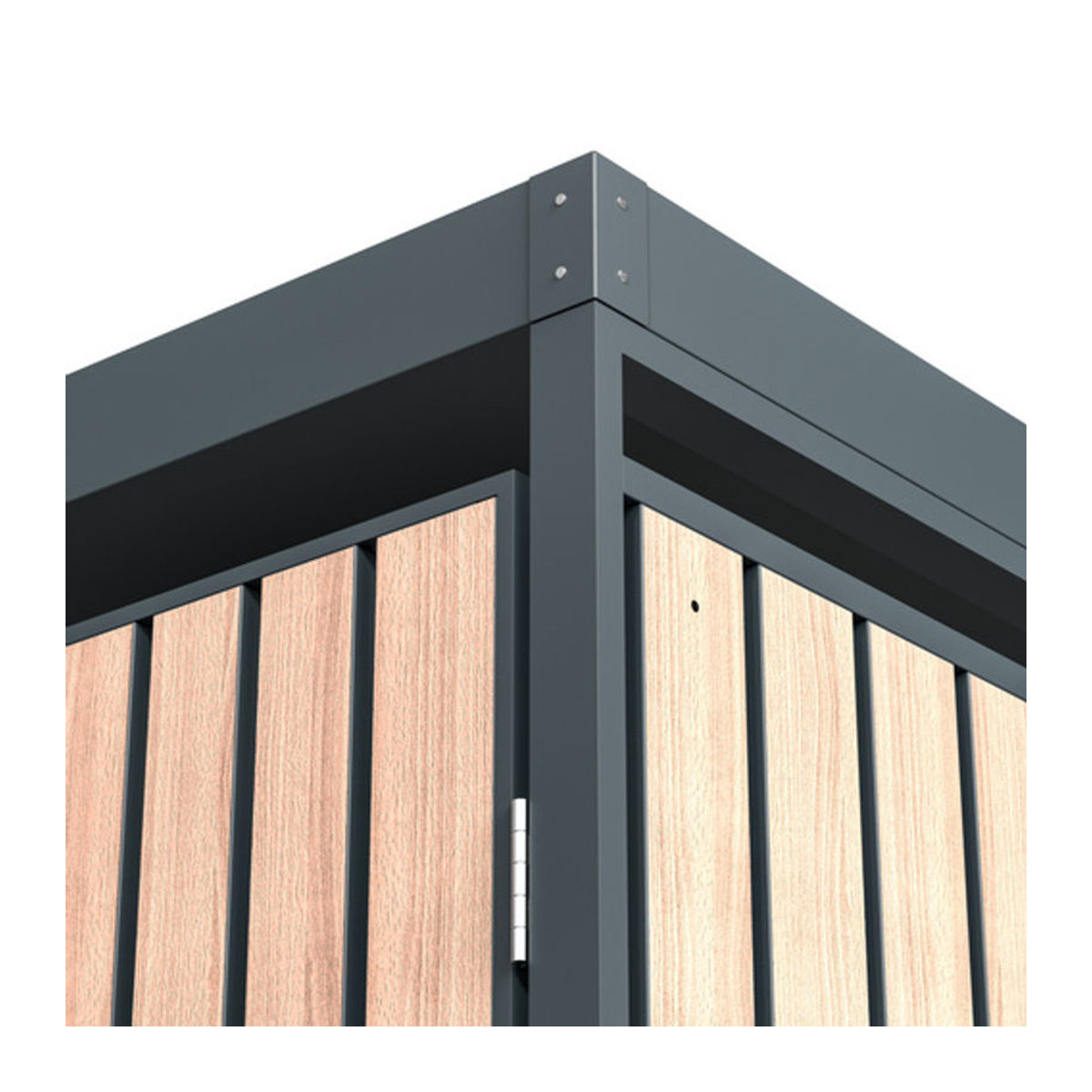 Westmann Mülltonnenbox Planta in Holzoptik für 3 x 240 L Mülltonnen, B/H/T: 200 x 124,5 x 84 cm, Grau - Bild 5