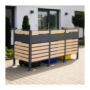 Westmann Mülltonnenbox Planum für 3 Mülltonnen aus Stahl, Farbe: braun, B/H/T: 250 x 120 x 90 cm