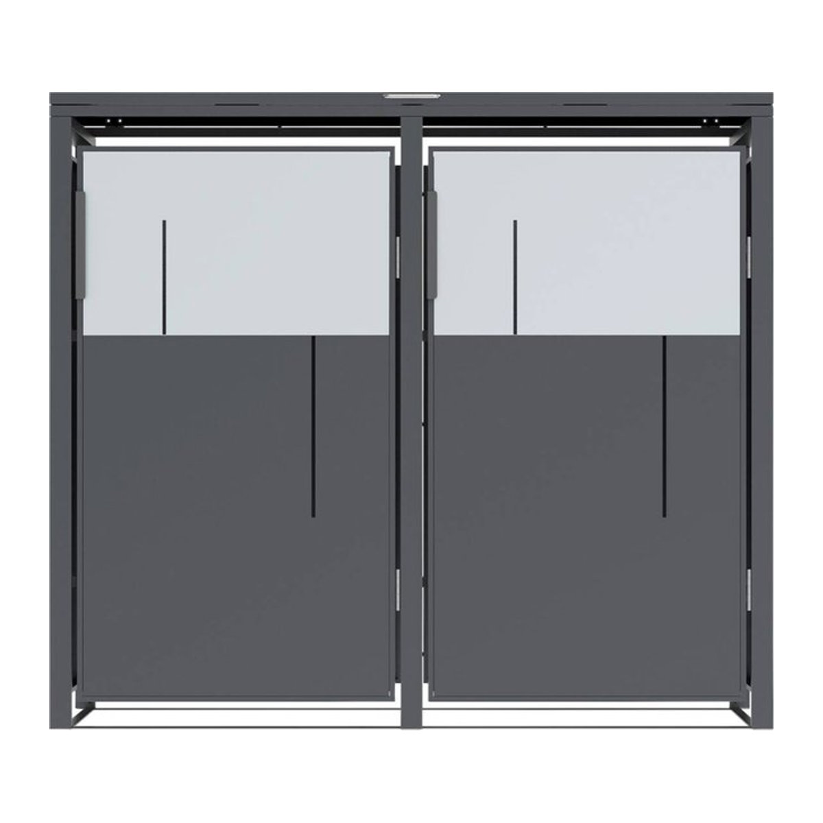 Westmann Mülltonnenbox Tonus 2 für 2 x 240L in Anthrazit/Holz-Mix aus Metall und Edelstahl B/H/L: 132 x 116 x 80 cm - Bild 1