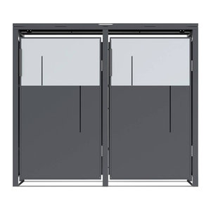 Westmann Mülltonnenbox Tonus 2 für 2 x 240L in Anthrazit/Holz-Mix aus Metall und Edelstahl B/H/L: 132 x 116 x 80 cm