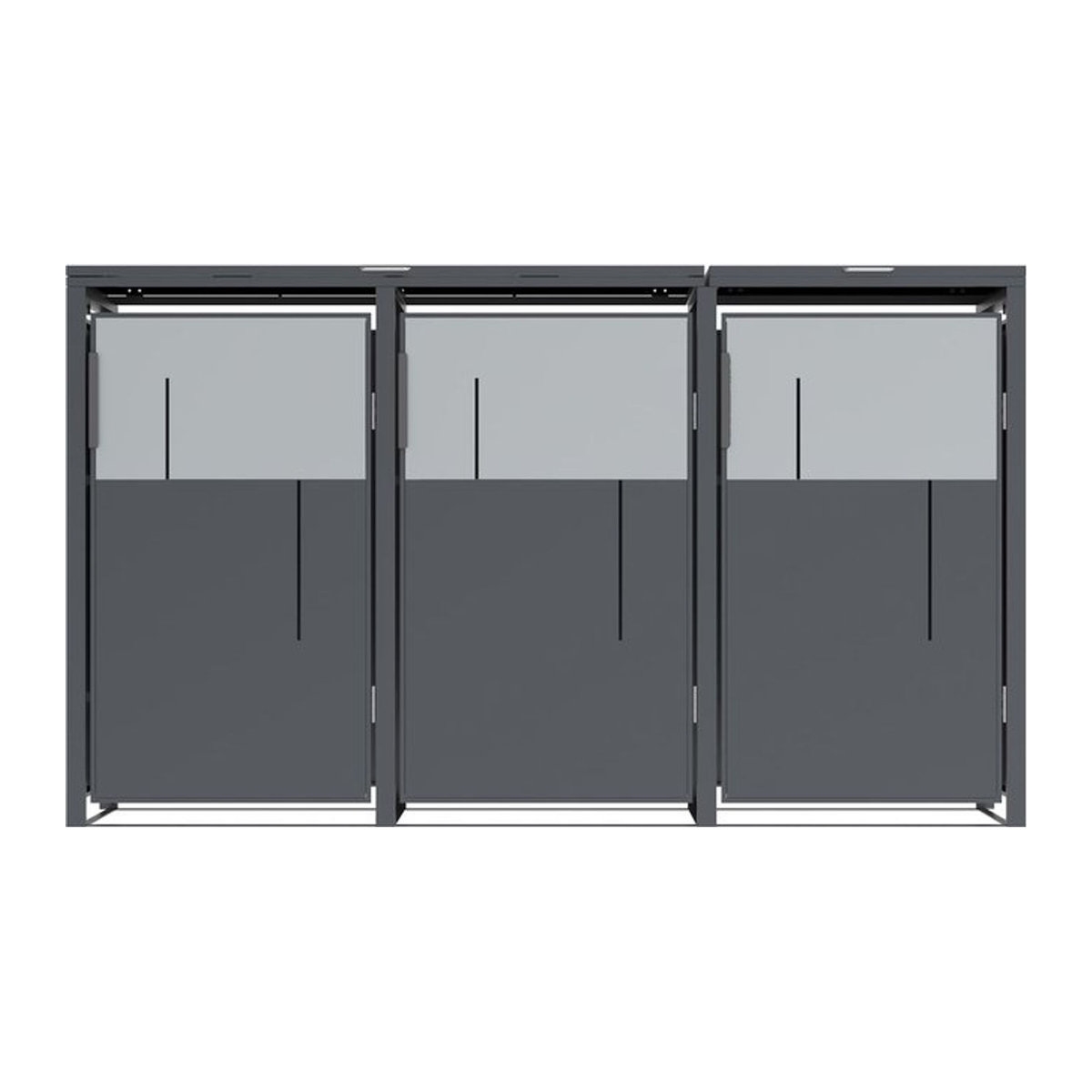 Westmann Mülltonnenbox Tonus 3 für 3 x 240L in Anthrazit, B/H/T: 198 x 116 x 80 cm - Bild 1
