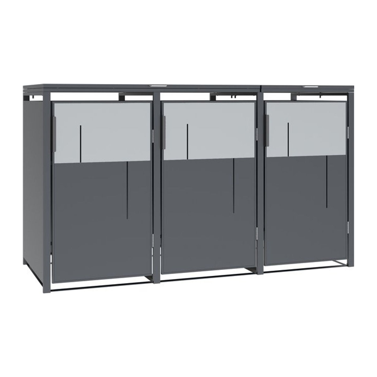 Westmann Mülltonnenbox Tonus 3 für 3 x 240L in Anthrazit, B/H/T: 198 x 116 x 80 cm - Bild 2