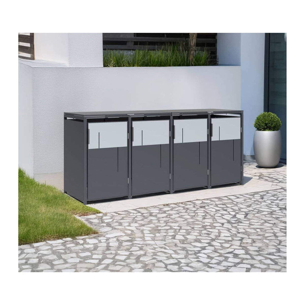 Westmann Mülltonnenbox Tonus 4 für 4 x 240L in Anthrazit, B/H/T: 265 x 116 x 80 cm - Bild 4