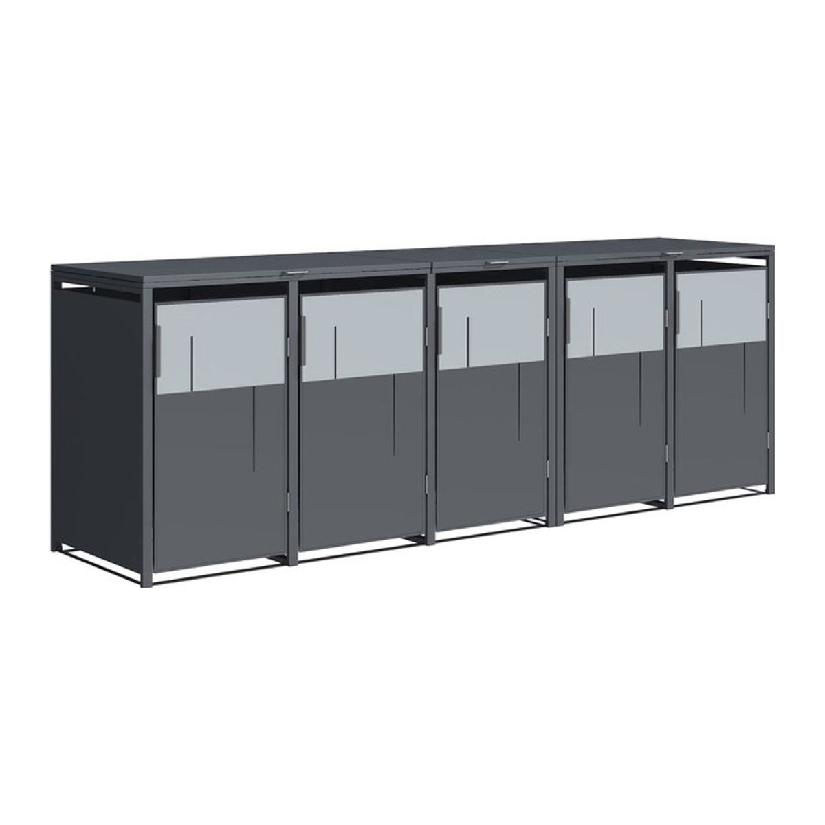 Westmann Mülltonnenbox Tonus 5 für 5 x 240L in Anthrazit und Holz Mix, B/H/T: 330 x 116 x 80 cm - Bild 4