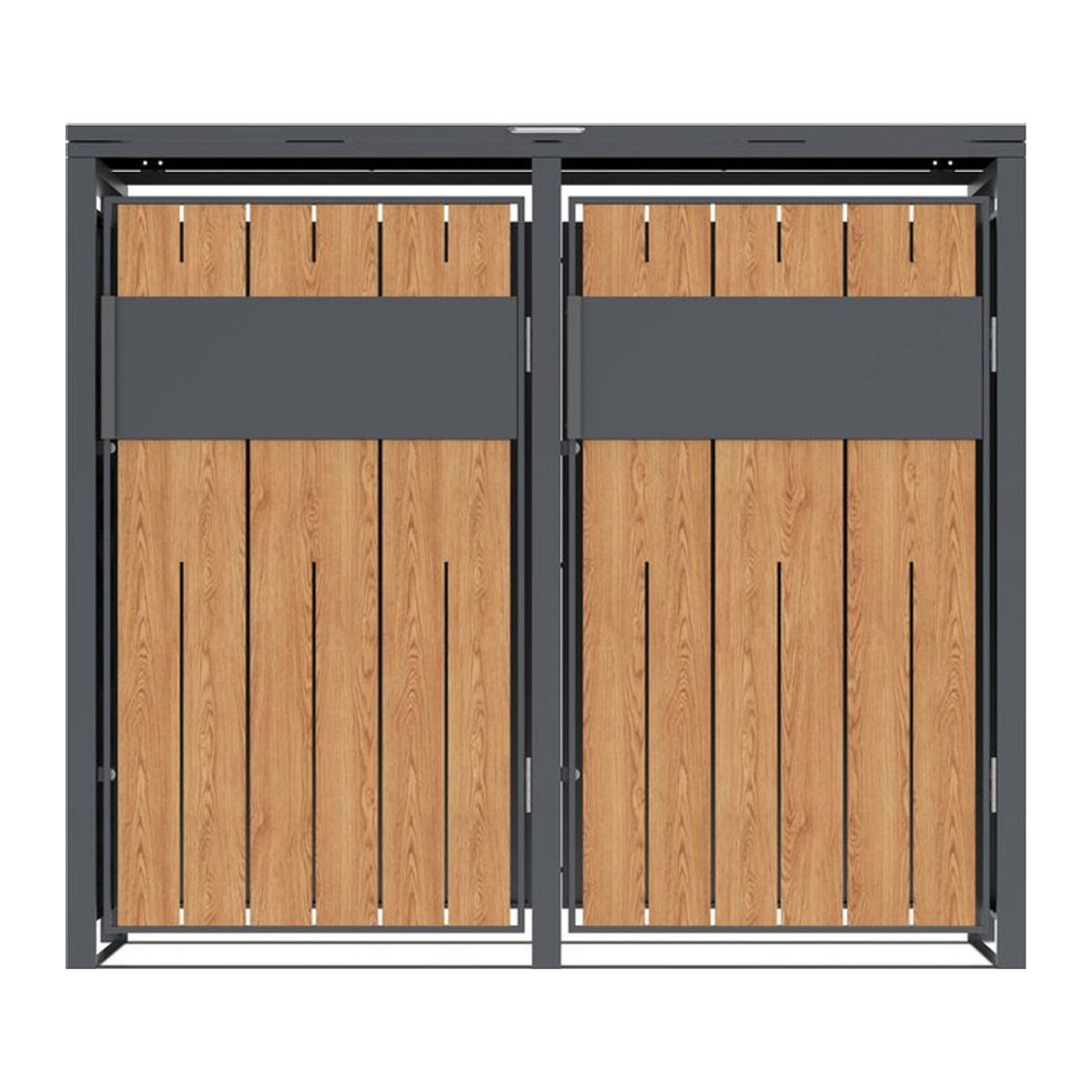 Westmann Mülltonnenbox Varius 2 für 2 x 240L in Anthrazit und Holzoptik, B/H/T: 132 x 116 x 80 cm - Bild 2