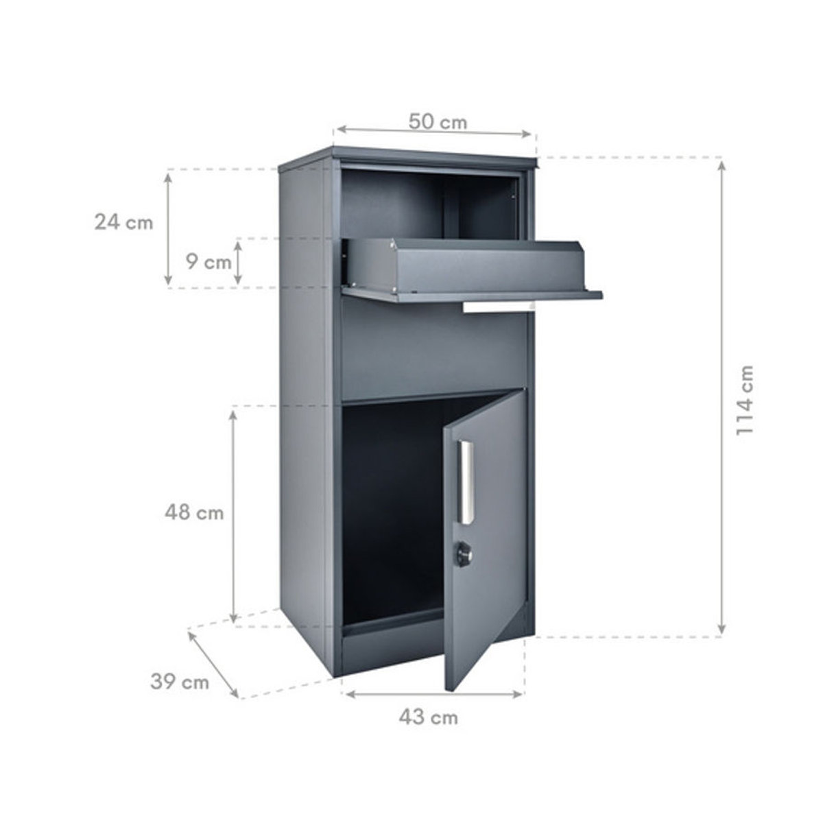 Westmann Paketbox Pepe anthrazit B/H/T: 50 x 114 x 39 cm - Bild 12