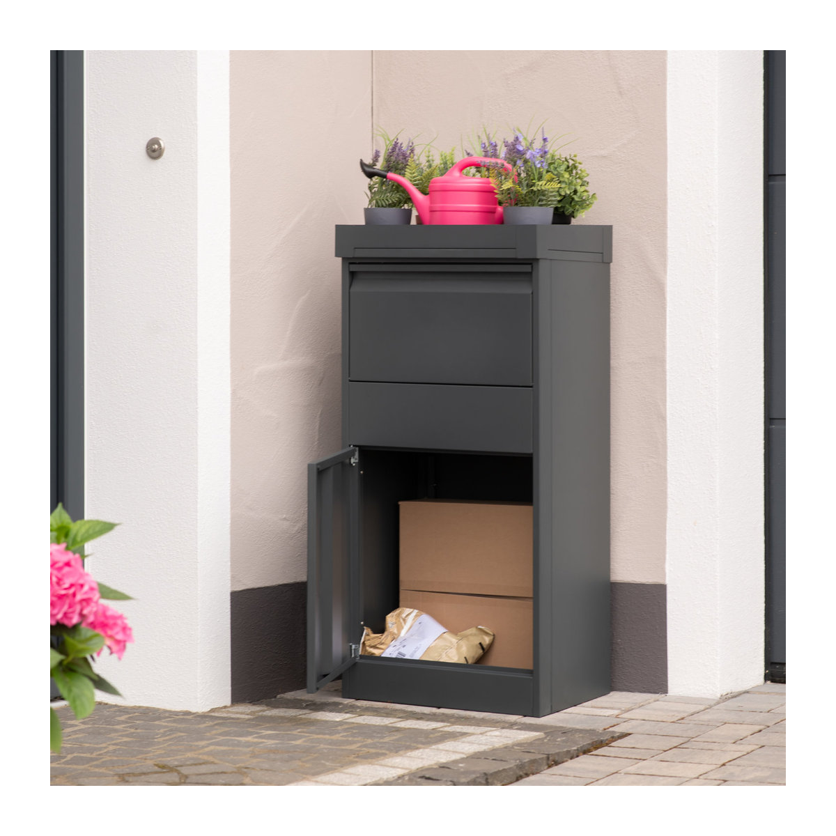 Westmann Paketbox Piet anthrazit B/T/H: 50 x 37 x 105 cm - Bild 3