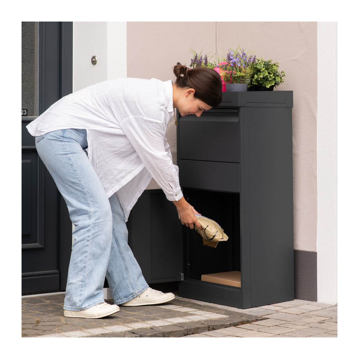 Westmann Paketbox Piet anthrazit B/T/H: 50 x 37 x 105 cm - Bild 5