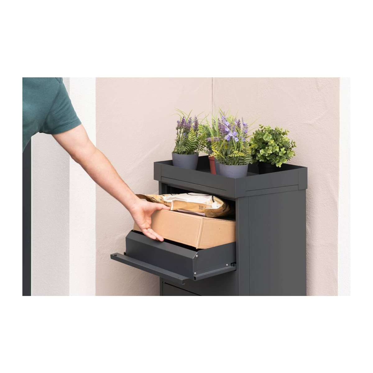 Westmann Paketbox Piet anthrazit B/T/H: 50 x 37 x 105 cm - Bild 9