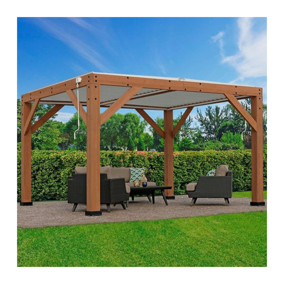 Westmann Pergola Karl aus Zedernholz in Braun B/H/T: 396 x 251 x 335 cm - Bild 1
