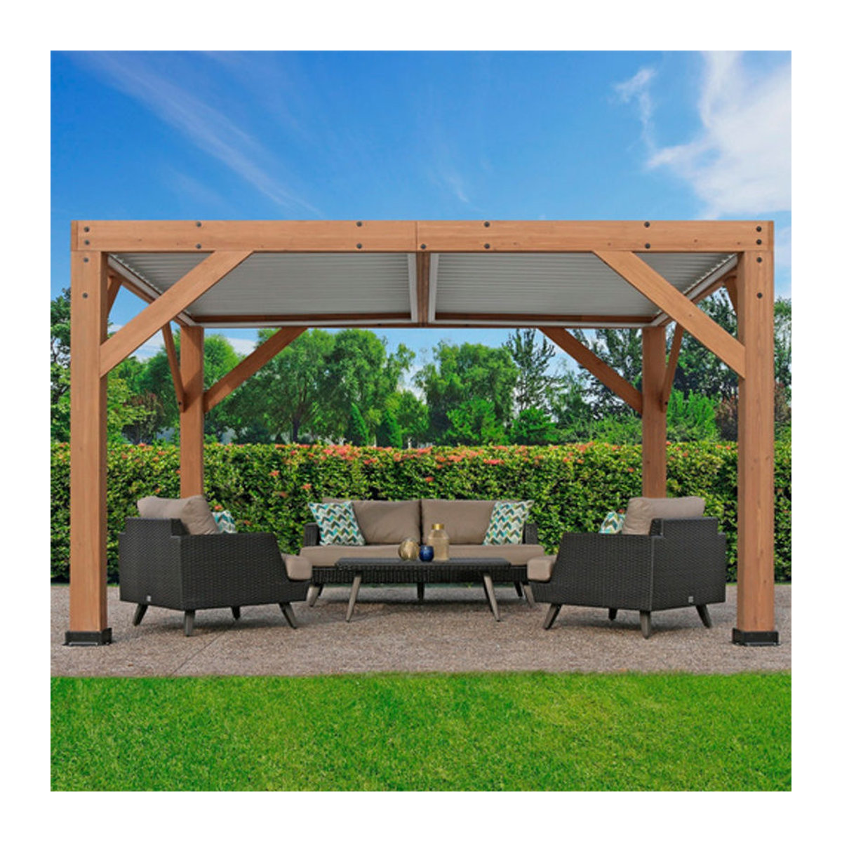 Westmann Pergola Karl aus Zedernholz in Braun B/H/T: 396 x 251 x 335 cm - Bild 3