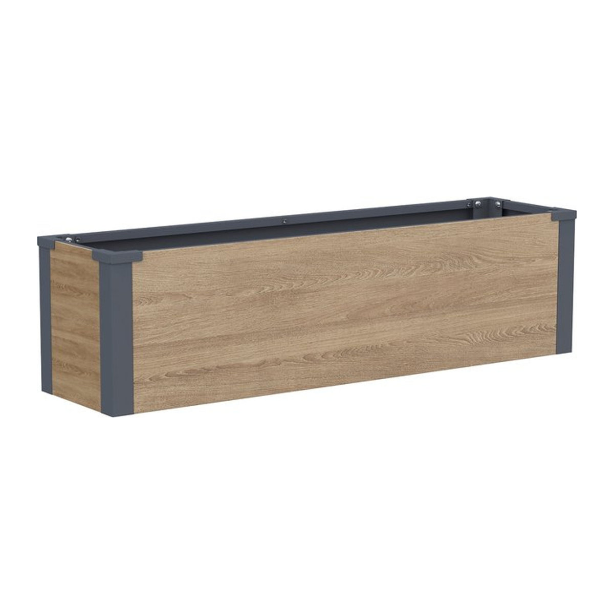 Westmann Pflanzkasten Talus M in Holzoptik aus Metall B/H/L: 100 x 27 x 25 cm - Bild 1
