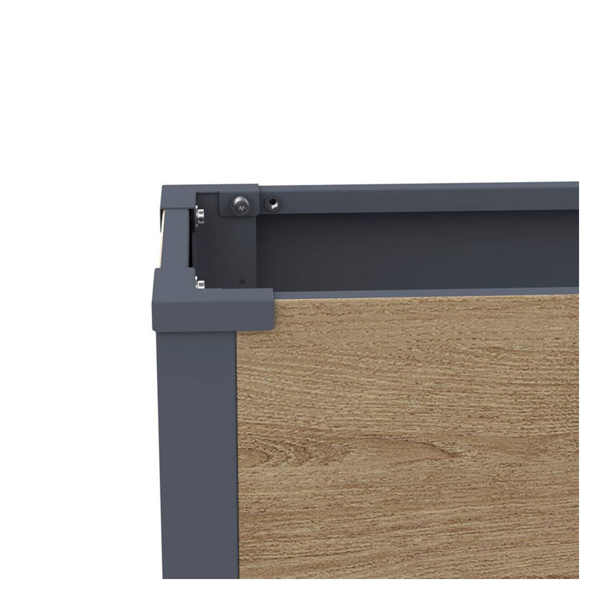 Westmann Pflanzkasten Talus M in Holzoptik aus Metall B/H/L: 100 x 27 x 25 cm - Bild 2