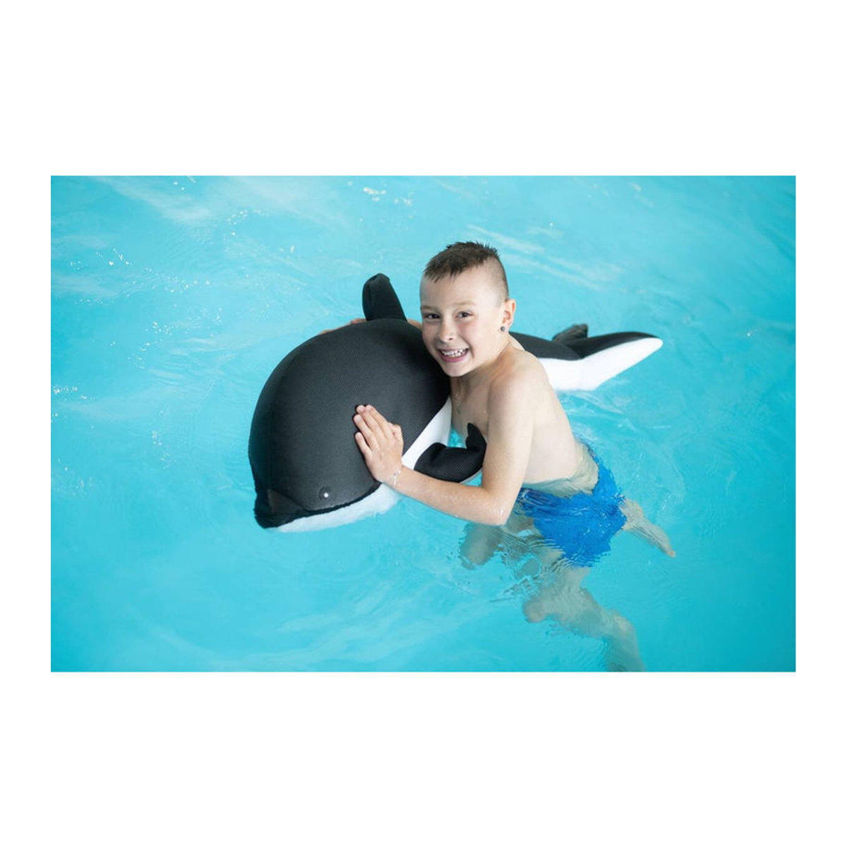 Westmann Pool Buddy Sitzsack Delfin grau aus Polyester B/H/T: 102 x 36 x 40 cm - Bild 4