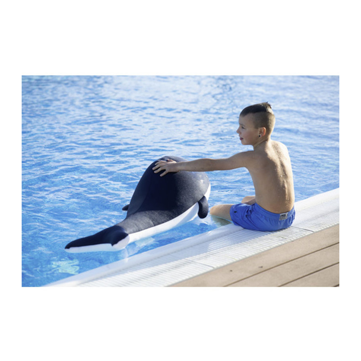 Westmann Pool Buddy Sitzsack Schwimmtier Wal blau aus Polyester B/H/T: 104 x 30 x 50 cm - Bild 9