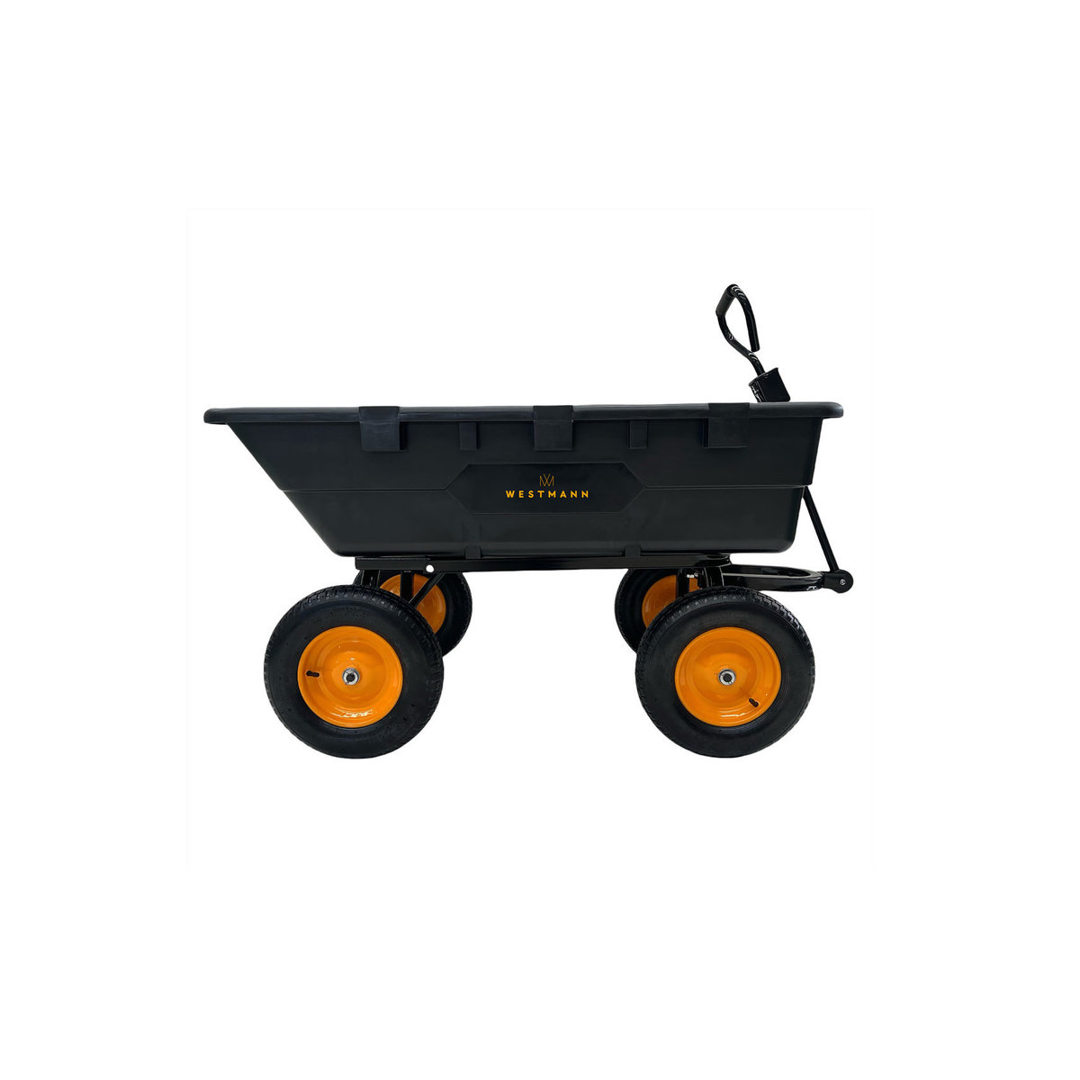 Westmann Schubkarre Prakta L Gartenwagen aus Kunststoff mit Kippfunktion in Schwarz B/H/L: 108 x 83 x 145 cm - Bild 2