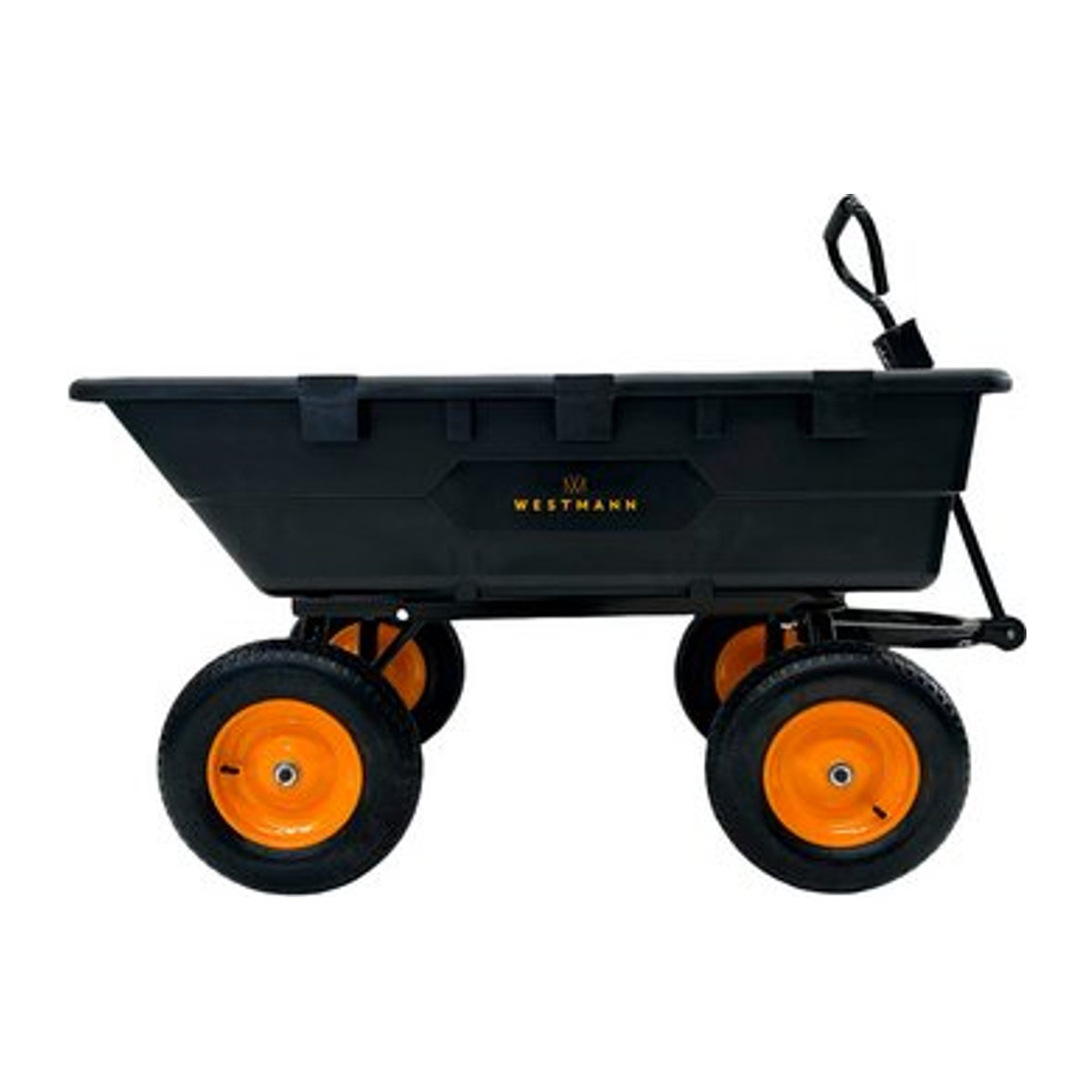 Westmann Schubkarre Prakta L Gartenwagen aus Kunststoff mit Kippfunktion in Schwarz B/H/L: 108 x 83 x 145 cm - Bild 6