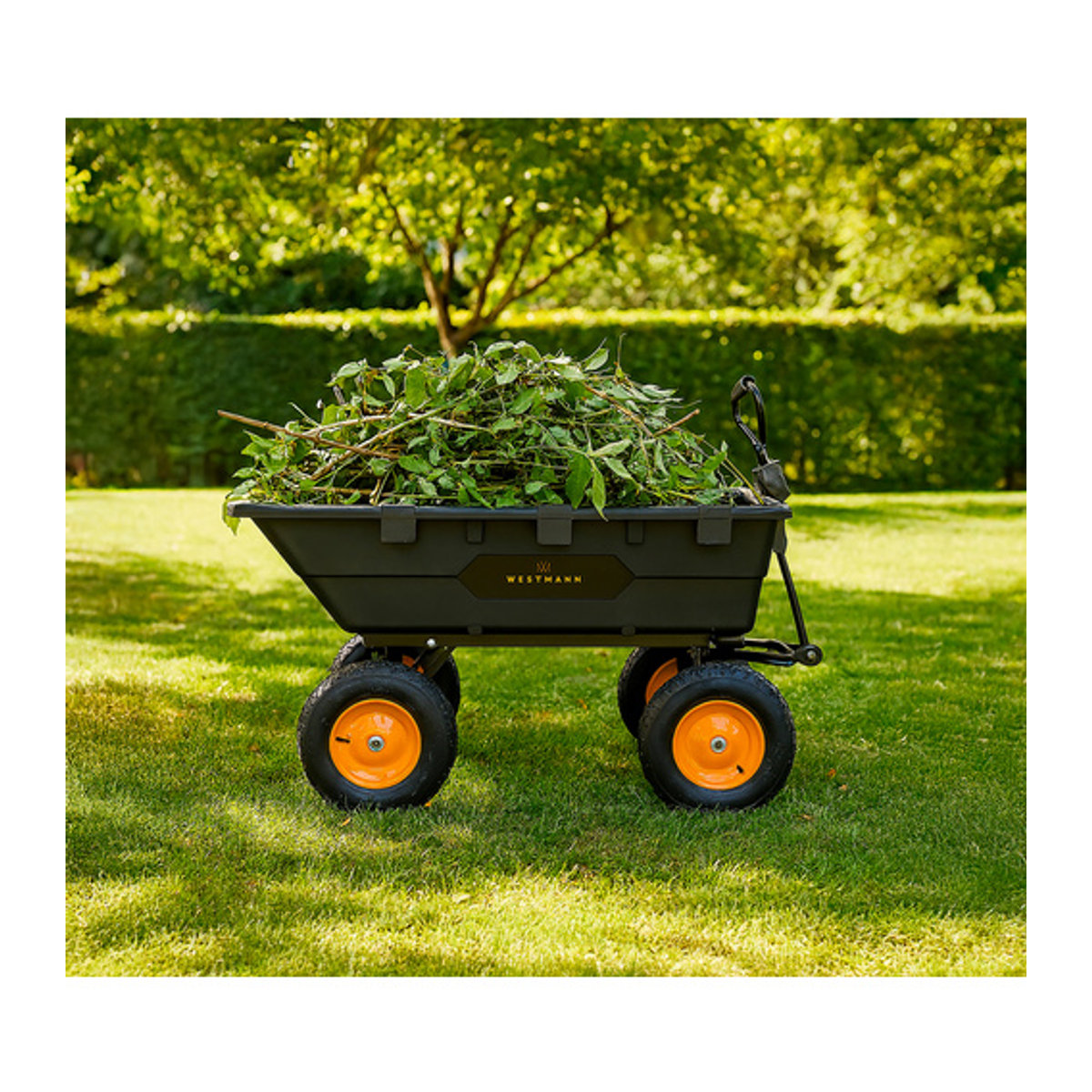Westmann Schubkarre Prakta L Gartenwagen aus Kunststoff mit Kippfunktion in Schwarz B/H/L: 108 x 83 x 145 cm - Bild 7