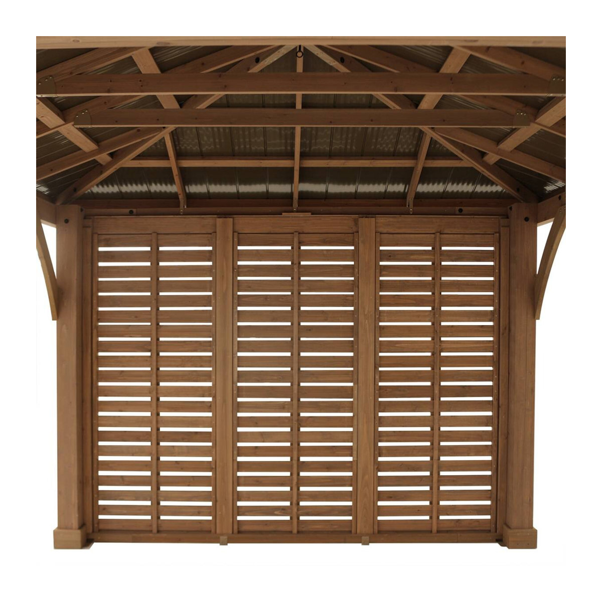 Westmann Seitenwand für Holzpavillon Devon in Natur aus Holz und Aluminium B/H/T: 322,6 x 226,7 x 7,6 cm - Bild 6