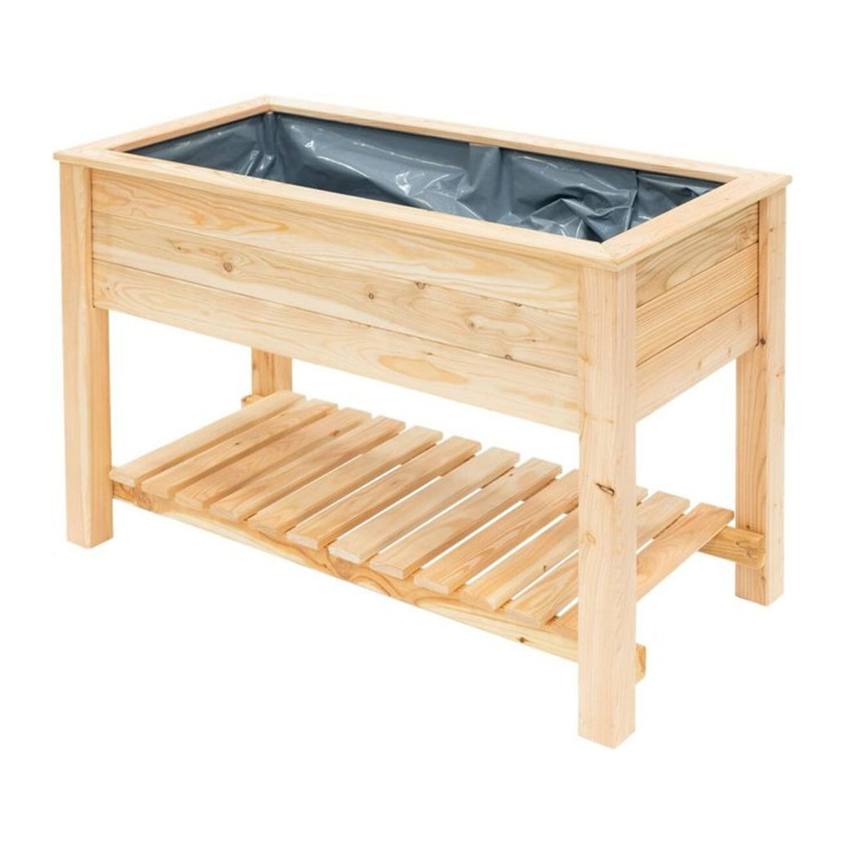 Westmann Stelzenhochbeet aus Holz mit Ablage in Natur, B/T/H: 120 x 65 x 75 cm - Bild 1