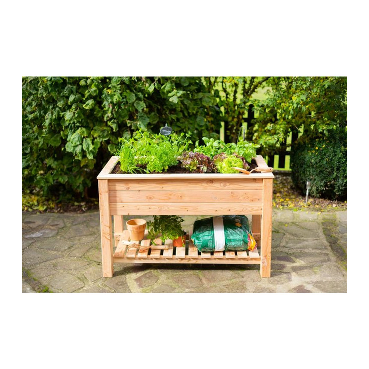 Westmann Stelzenhochbeet aus Holz mit Ablage in Natur, B/T/H: 120 x 65 x 75 cm - Bild 5