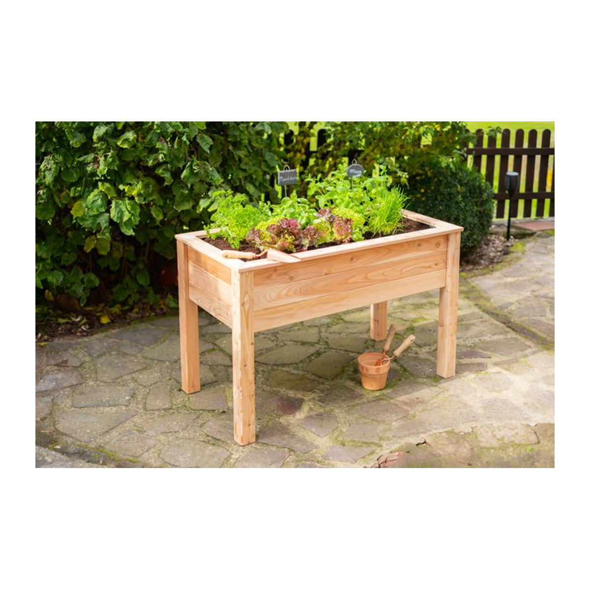 Westmann Stelzenhochbeet Emily aus Lärchenholz in Natur, B: 120 cm, T: 65 cm, H: 75 cm - Bild 1