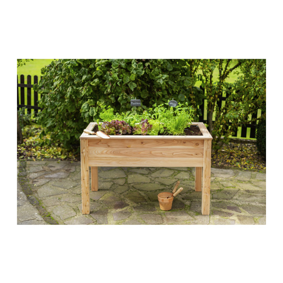 Westmann Stelzenhochbeet Emily aus Lärchenholz in Natur, B: 120 cm, T: 65 cm, H: 75 cm - Bild 8