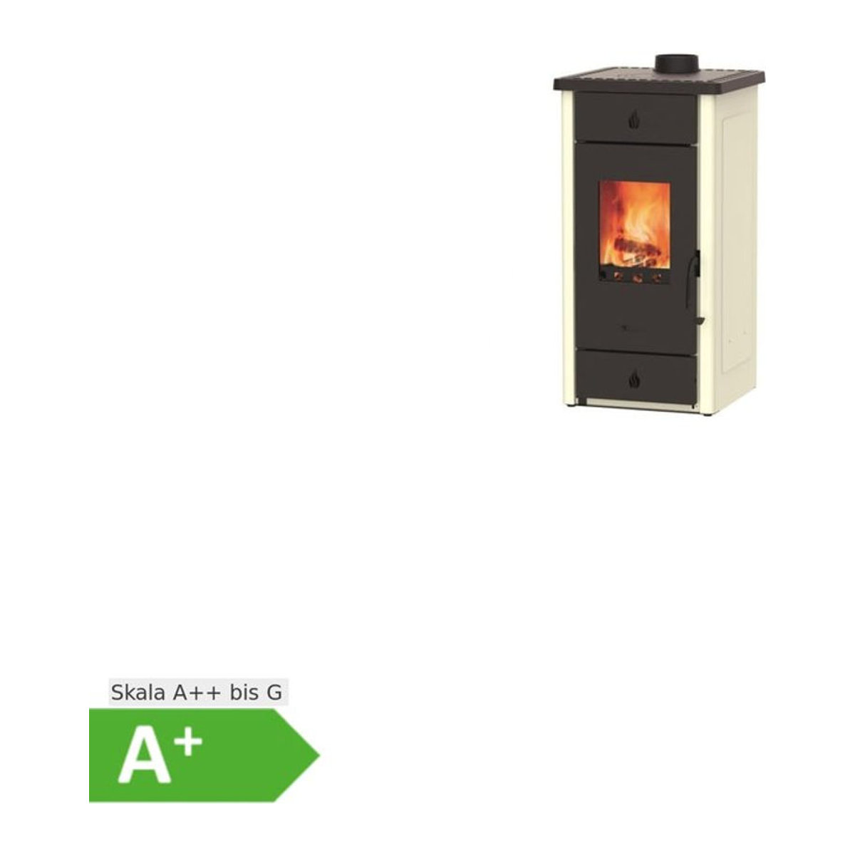 WESTMINSTER Kaminofen Luke II mit Kochstelle, 8 kW, Schwarz oder Weiß, H x B x T: 86,5 x 85 x 45,5 cm - Bild 1
