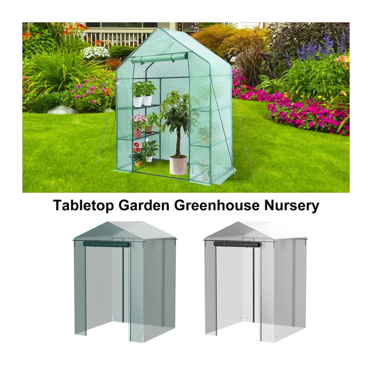 Wetterfeste Gewächshausabdeckung mit transparentem Frostschutz und Roll-up Doppel-Reißverschluss für deine Gartenpflanzen - Bild 1