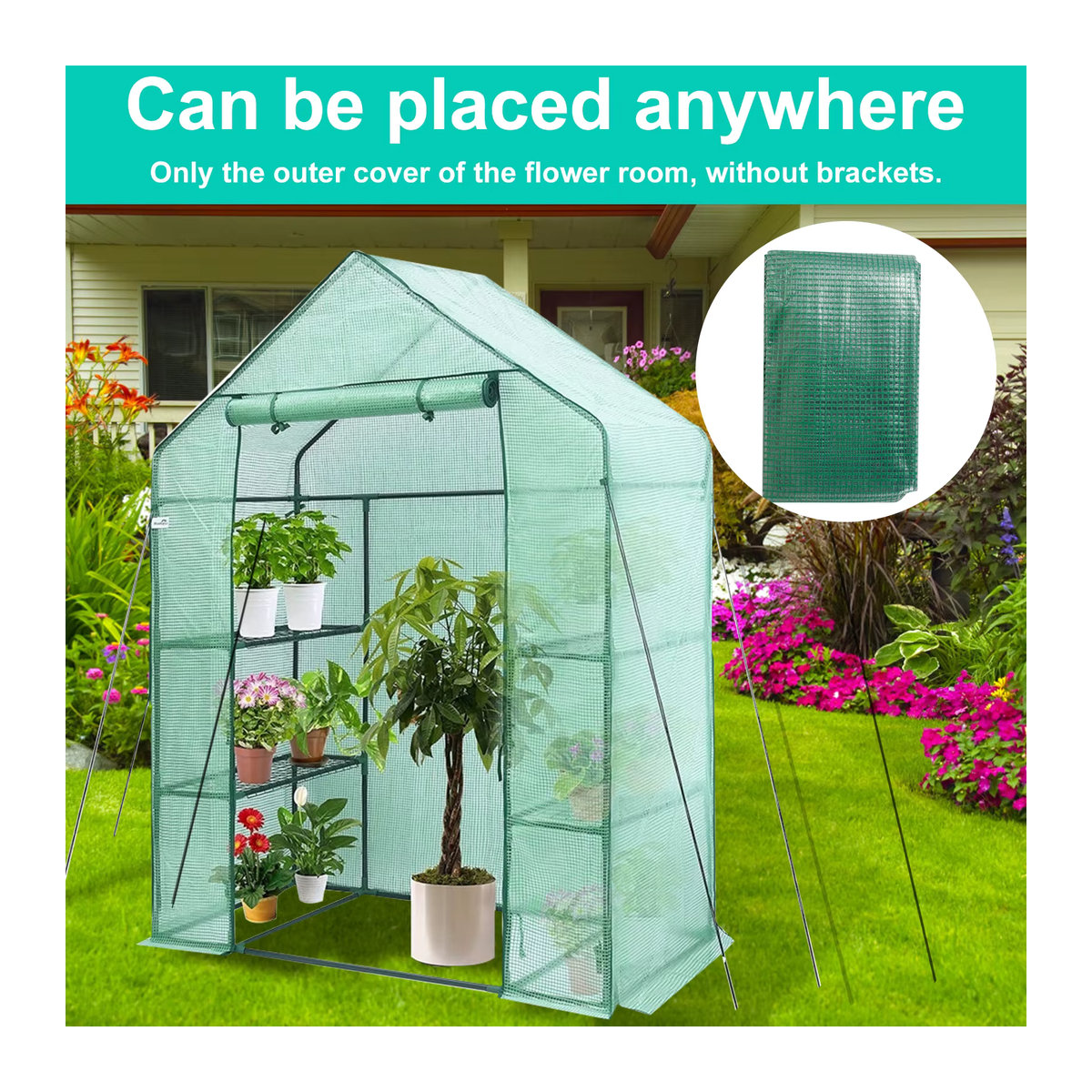 Wetterfeste Gewächshausabdeckung mit transparentem Frostschutz und Roll-up Doppel-Reißverschluss für deine Gartenpflanzen - Bild 2
