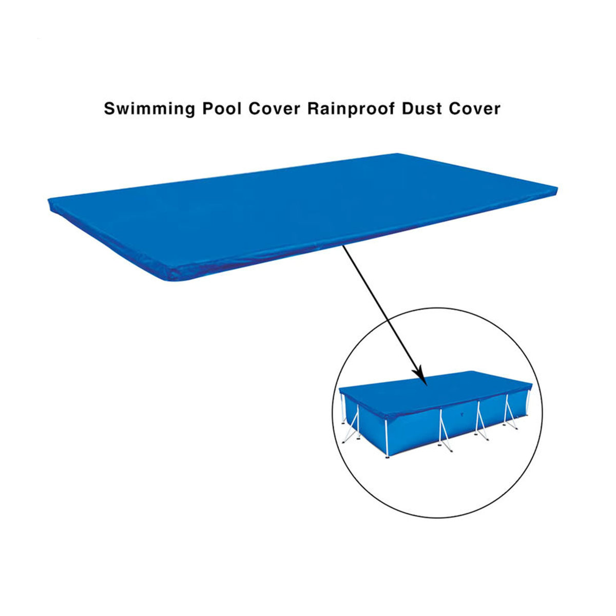 Wetterfeste und regendichte Pool Abdeckung für Outdoor Schwimmbecken in Blau - Bild 2