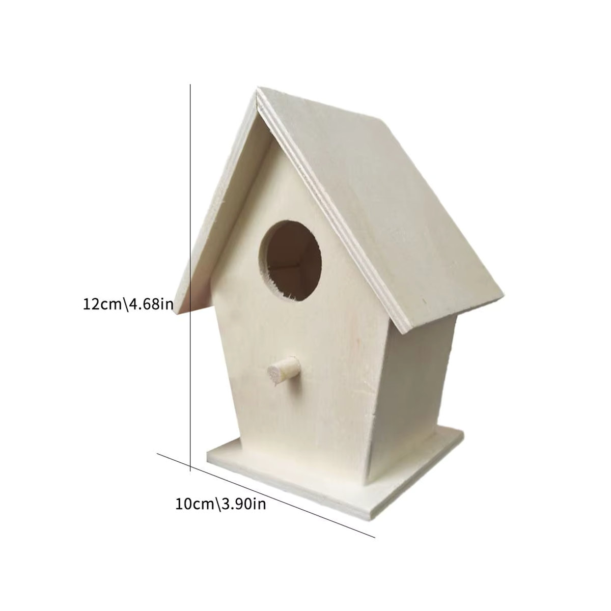 Wetterfestes Vogelhaus aus Holz von KITPIPI in Natur für die Wandmontage mit Sitzstangen - Bild 3
