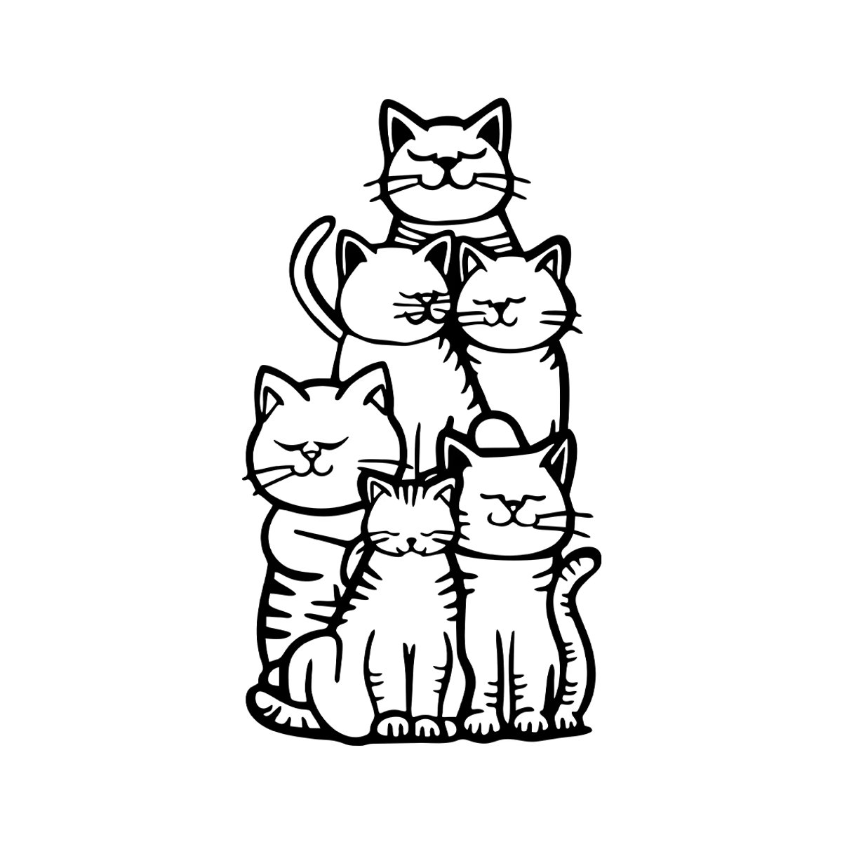 WhimsyCat Metall Wandkunst Katzen-Silhouette als hängende Dekoration in Schwarz - Bild 5