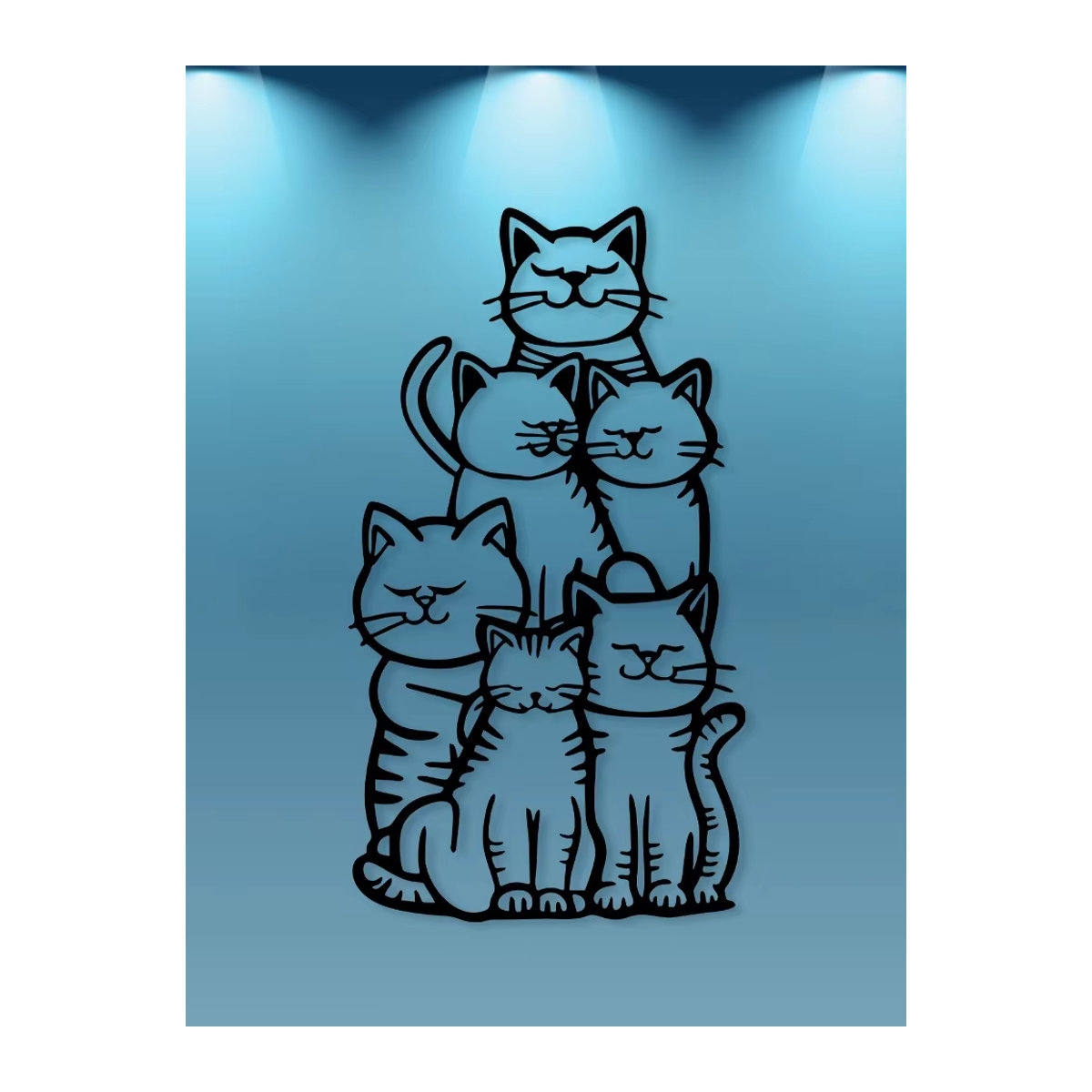 WhimsyCat Metall Wandkunst Katzen-Silhouette als hängende Dekoration in Schwarz - Bild 6