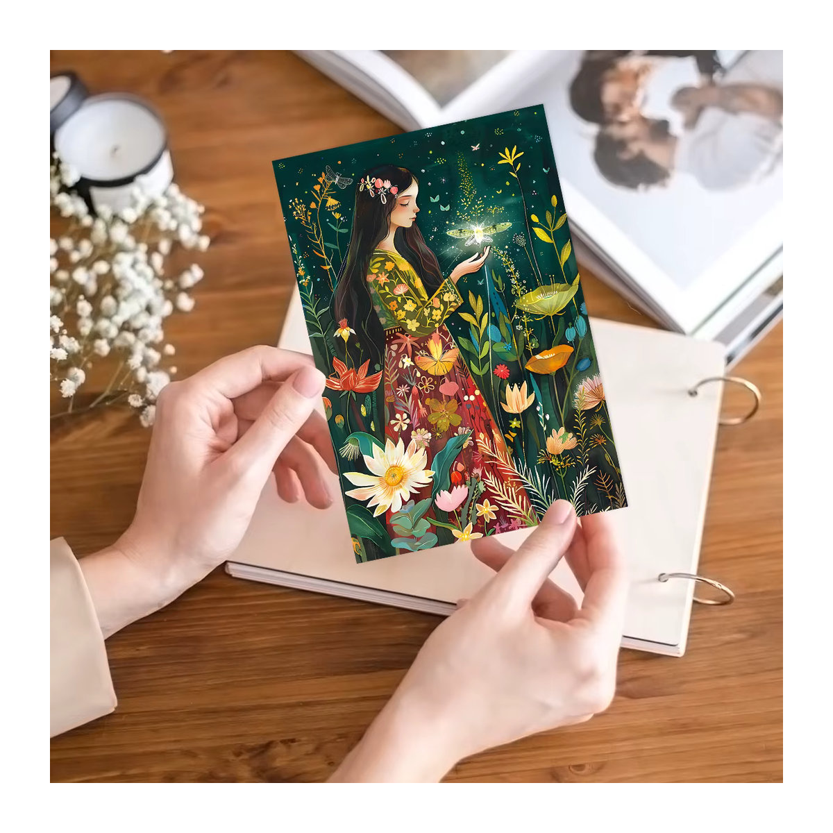 WhimsyWoodland 12er-Pack Vintage-Kunstkarten mit Wildtieren, mehrfarbige Wandcollage aus Papier für deine Heimdekoration - Bild 4