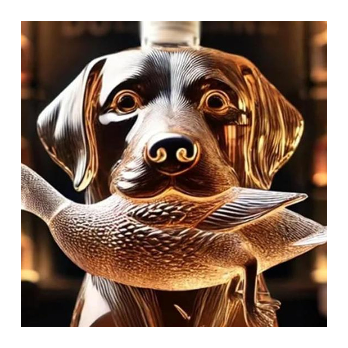 Whiskey-Karaffe aus Glas mit 3D-Gravur Jagdhund in Transparent, dekorative Glasflasche für deine Heimbar - Bild 6